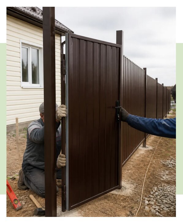 Установка забора с калиткой под ключ для участка в Волгограде